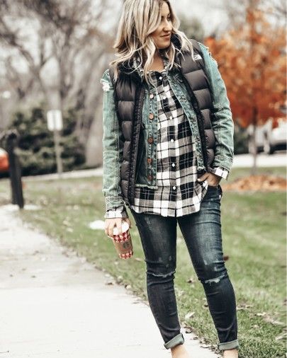 Fall Layers with flannel and vests. #flannel #falloutfit .