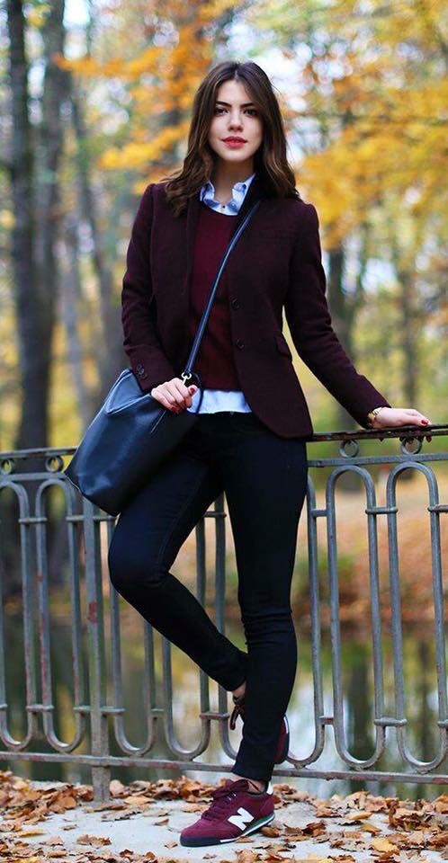 Outfits sneakers-cute look as an alternative to boots for a fall .