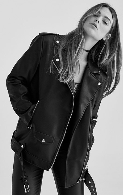 Oversized biker jacket | Leather jacket girl, Bad girl outfits .