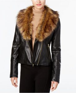 Cole Haan Signature Faux-Fur-Collar Faux-Leather Jacket & Reviews .