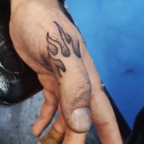 Small Flames Finger Tattoo - Best Small, Simple Tattoos For Men .
