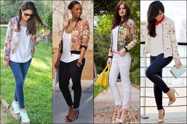 Floral Bomber Jacket Outfits – thelatestfashiontrends.com in 2020 .