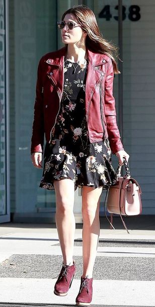 dress, ankle boots, fall outfits, streetstyle, jessica biel, mini .