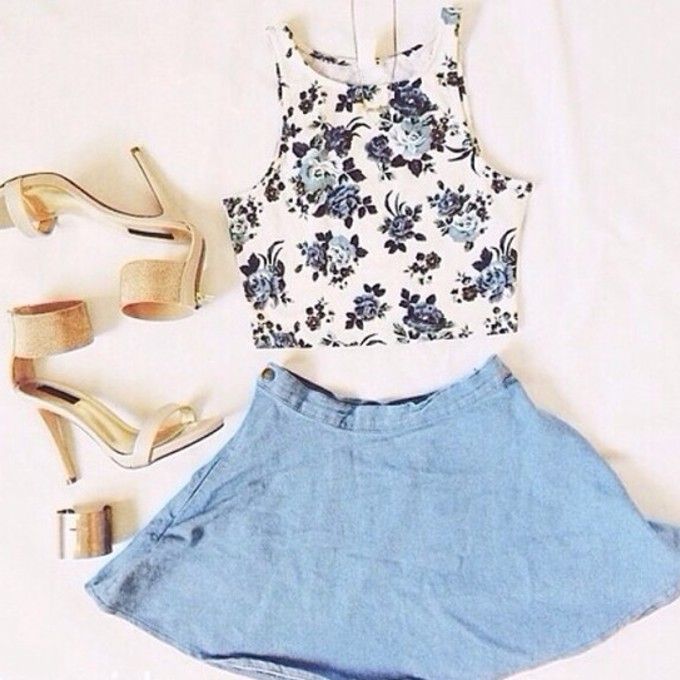 Summer Outfit Ideas with Crop Tops - Pretty Designs | Summer .