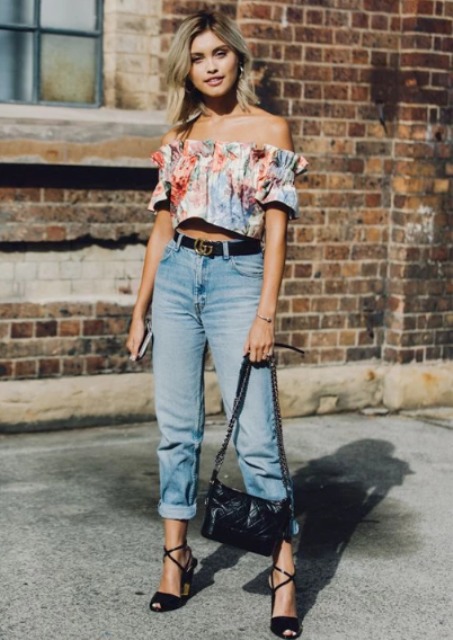 15 Outfits With Floral Crop Tops - Styleohol