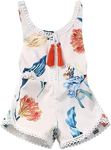 Amazon.com: Baby Romper Cotton Newborn Baby Girl Sleeveless Floral .