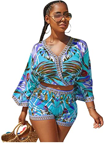 Amazon.com: 2 Piece Outfits for Women Summer Two Piece Crop Top .