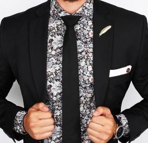 Flower Shirt with Black blazer | Floral suit men, Mens floral .