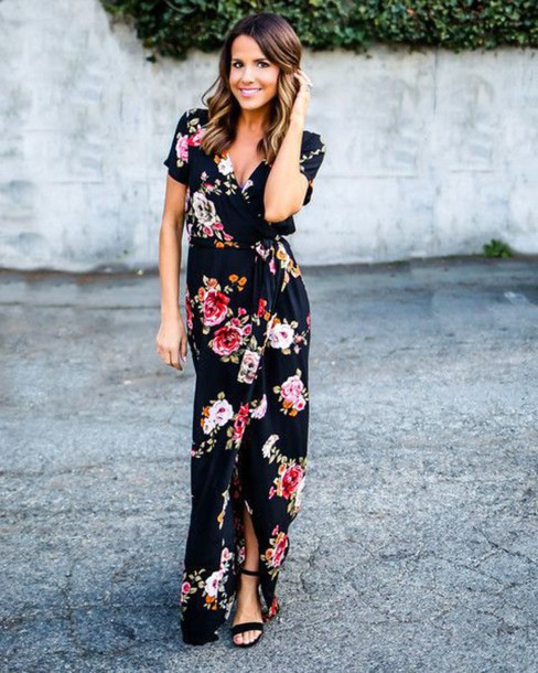 Outfits With Floral Wrap Dresses – thelatestfashiontrends.c