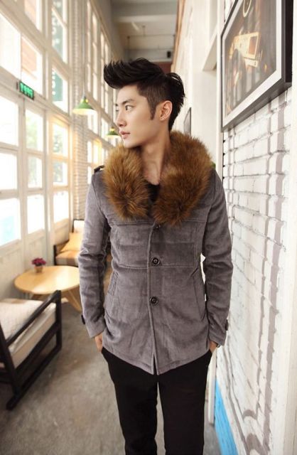 21 Elegant Fur Collar Coat Outfits For Men - Styleohol