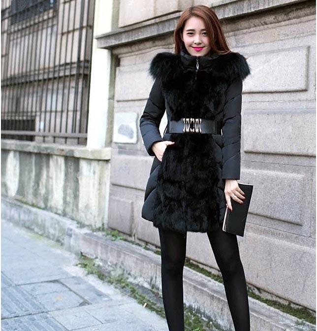 Hot Sale New Fashion Winter Outerwear Female Slim Luxury Coats .