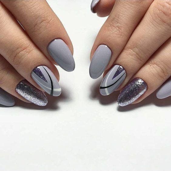 50 Geometric nail art designs for 2019 - Styles Art | Grey nail .