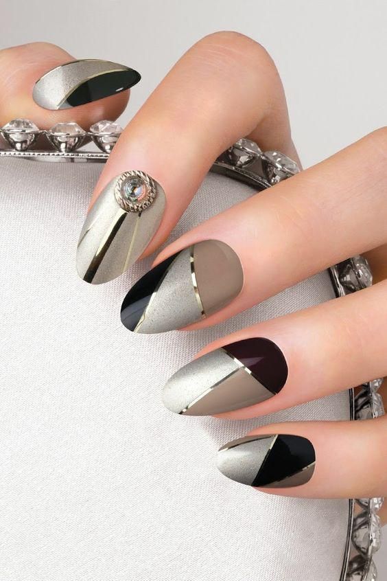 Manicure Geometric Nail Art Ideas | Elegant nail art, Elegant .