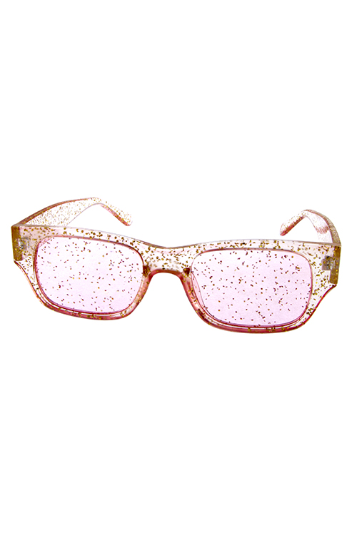 Womens transparent glitter square sunglasses D2-7575GLT – City .
