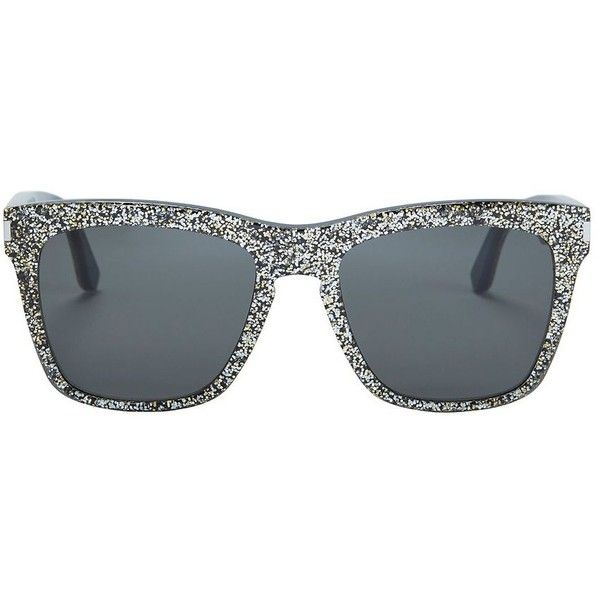Saint Laurent Women's Devon Glitter Sunglasses ($400) ❤ liked on .