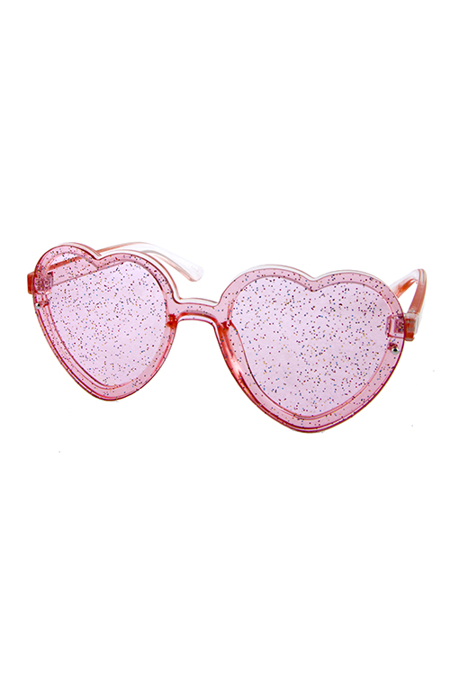 Womens plastic heart glitter lens sunglasses D1-7629GLT – City .
