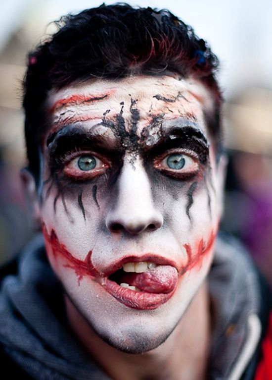 Zombie halloween makeup diy ideas for men | Joker halloween makeup .