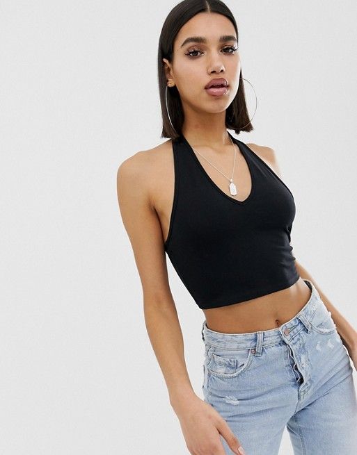 Halter Neck Tops – stylevane.com in 2020 | Crop top outfits .