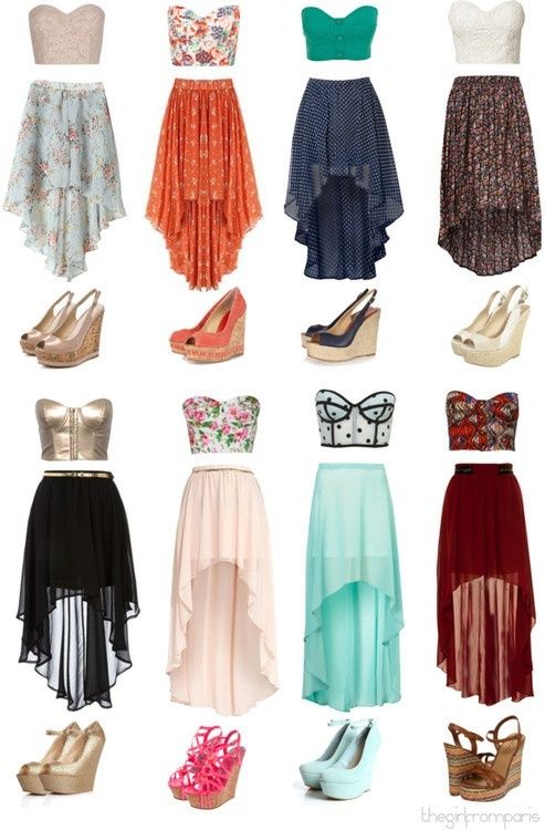 High low skirt outfits | Fashion, Cute dresses, Cute fashi