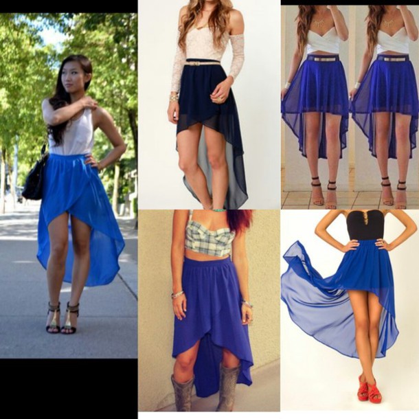 skirt, blue skirt, hi low skirt, hi lo skirt, high low skirt, blue .