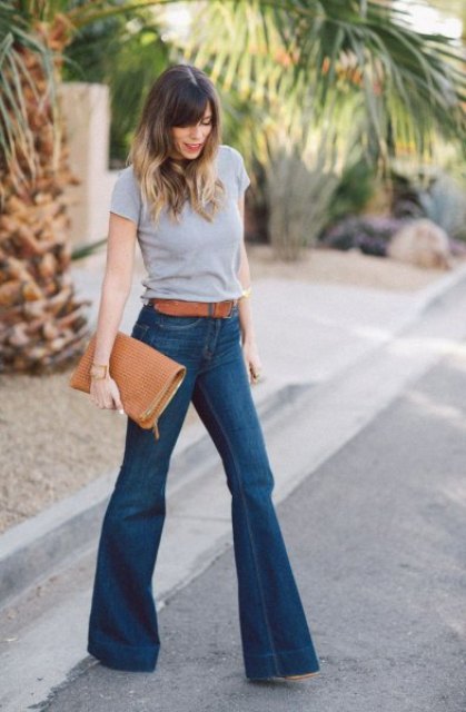 15 Outfits With High-Waisted Flare Jeans For Ladies - Styleohol