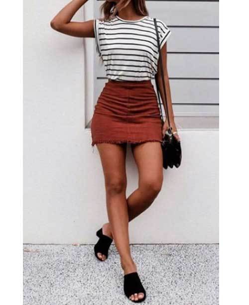 Attractive and Chic High Waisted Skirt Outfits - Outfit Styl