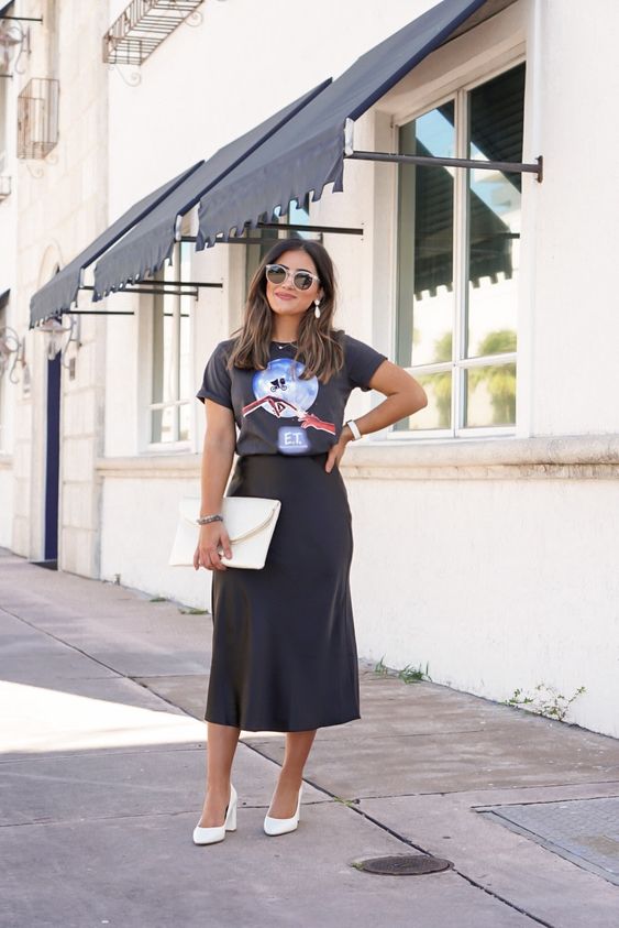 15 Satin Midi Skirt Outfits For Summer - Styleohol