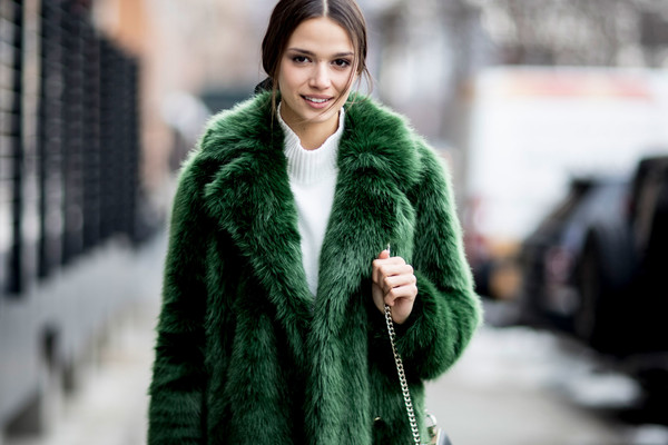 These Street Style Stars Wore the BEST Faux Fur Coats at NYFW .