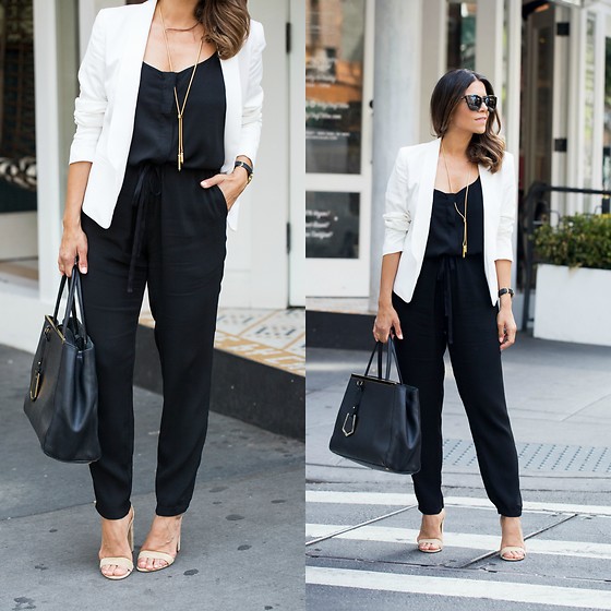 Olivia J - - How to Style a Jumpsuit for Work | LOOKBO