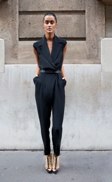 black jumpsuit for work - Google Search | ファッションスタイル .