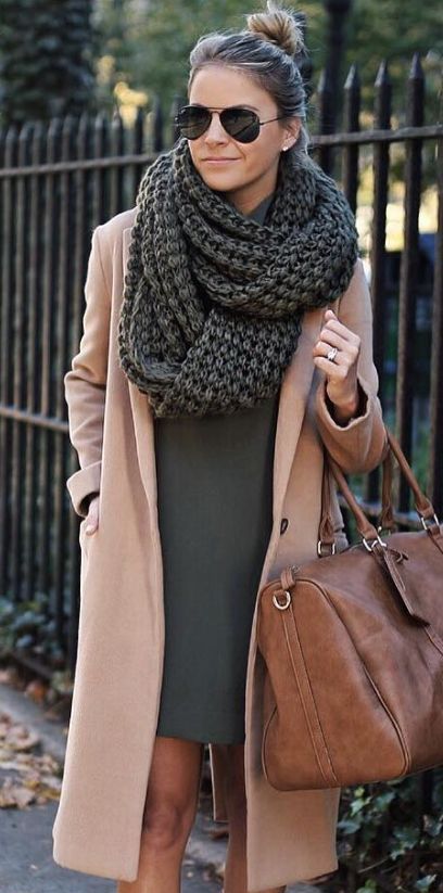 15 Cool Ideas To Wear A Chunky Knit Scarf - Styleohol