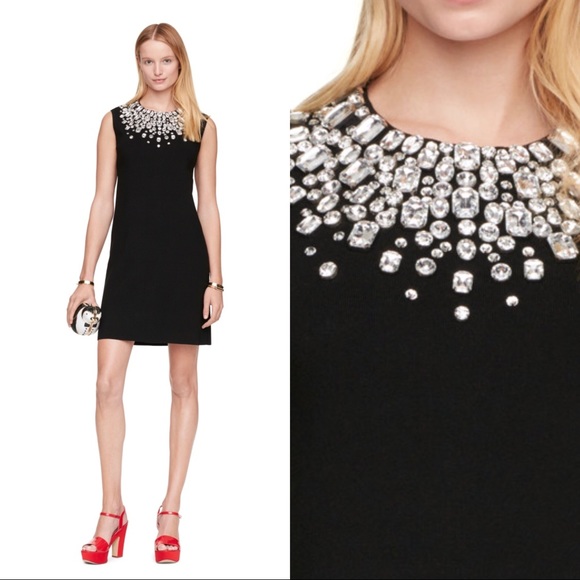 kate spade Dresses | Black Embellished Sweater Dress | Poshma