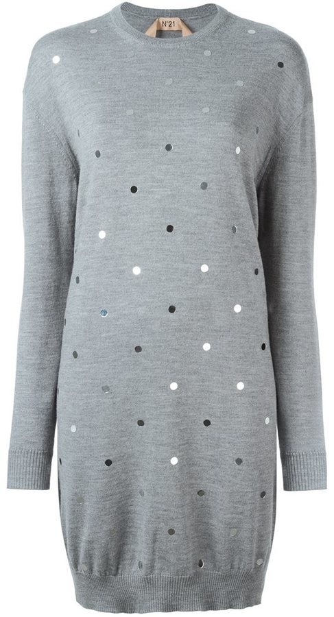 No.21 No21 Embellished Sweater Dress, $228 | farfetch.com .