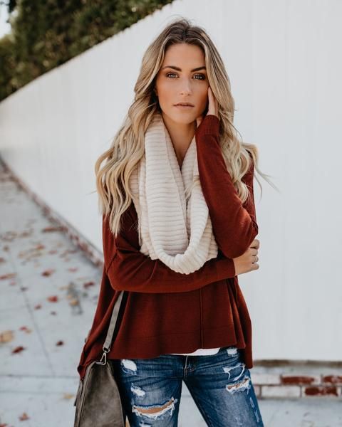 Beaumont Knit Infinity Scarf - Natural | Infinity scarf outfits .