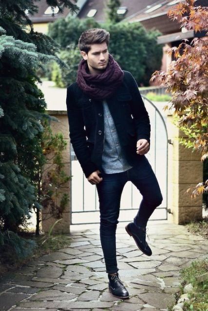 23 Men Outfits With Knitted Scarves For This Season - Styleohol