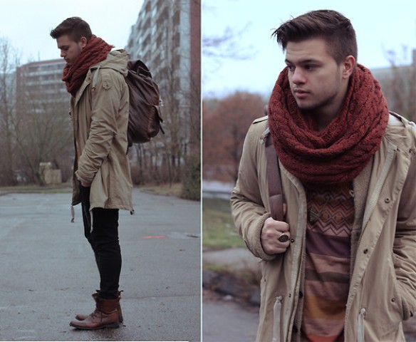 23 Men Outfits With Knitted Scarves For This Season - Styleohol