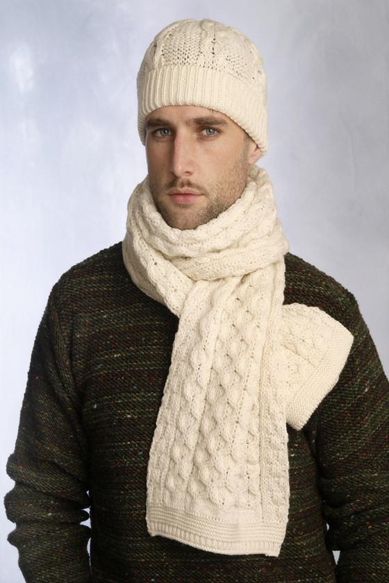 Men's Cable Knit Scarf - Aran Sweaters Dire