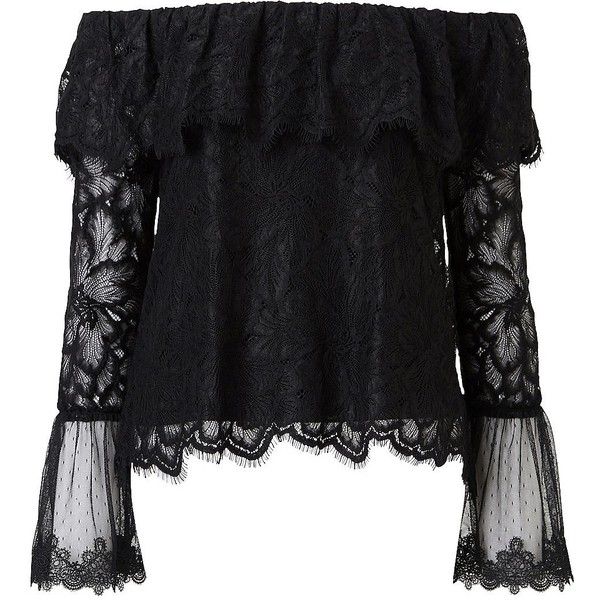 Witchery Lace Off Shoulder Top ($75) ❤ liked on Polyvore .