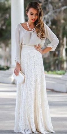 Image result for outfits for long lace skirt outfit ideas | Maxi .