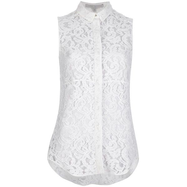 VICTORIA BECKHAM lace sleeveless blouse | White lace blouse, White .
