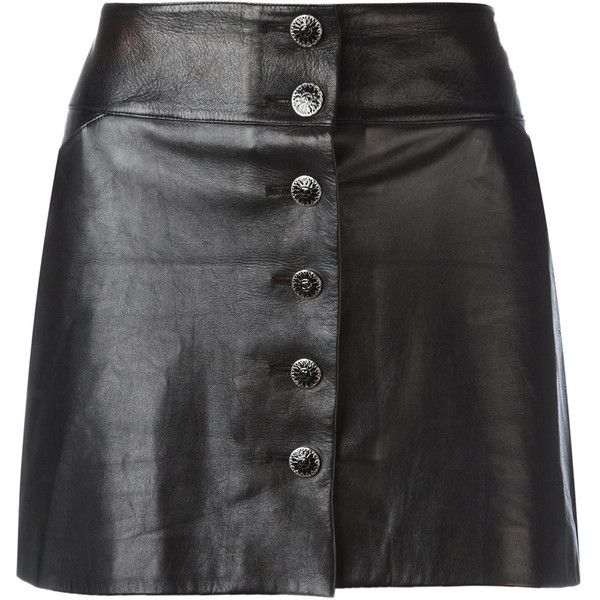 Chanel Vintage Leather Mini Skirt ($1,458) ❤ liked on Polyvore .