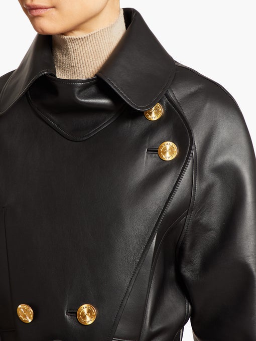 Belted double-breasted leather coat | Alexandre Vauthier .
