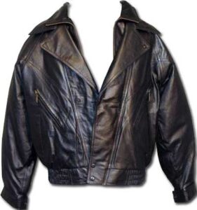 Michael Michelle Men's Double Breasted Black Leather Jack