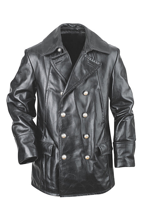 Russfarben Double Breasted Leather Coat - Leather4sure M