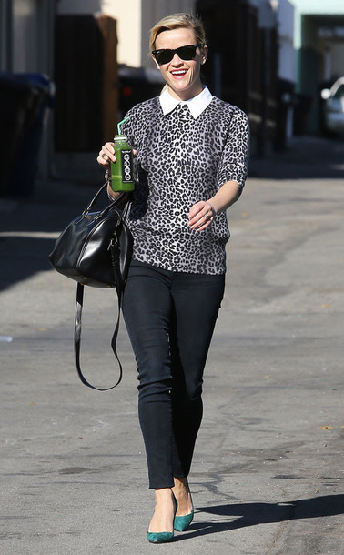 reese witherspoon, sweater, fall outfits, leopard print, animal .