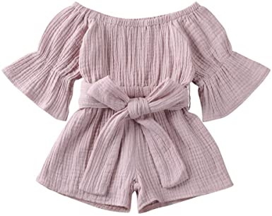 Amazon.com: Litetao Toddler Baby Girl Romper Jumpsuit Flare Sleeve .