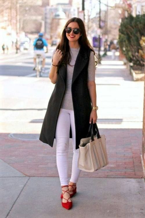 Smart casual wear for summer | Sleeveless blazer outfit, Black .