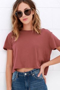 Obey Tiny Tee Rust Red Crop Top | Loose crop tops outfits, Crop .