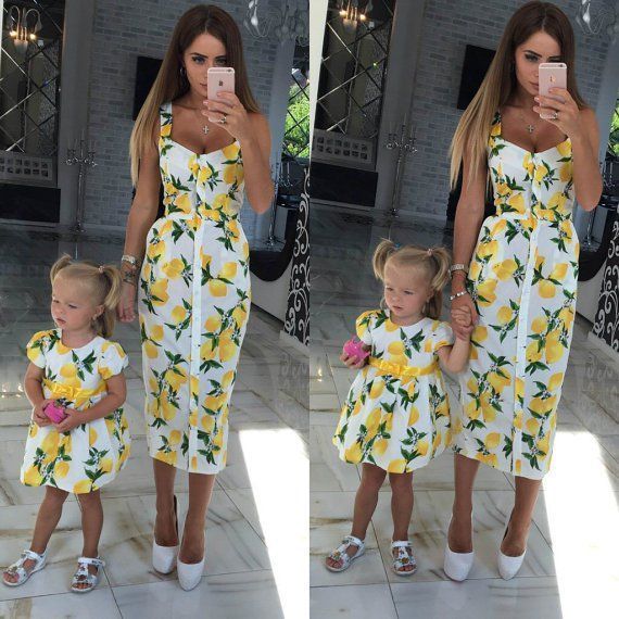 Lemon Mommy and me matching outfit | Mommy daughter outfits, Mom .