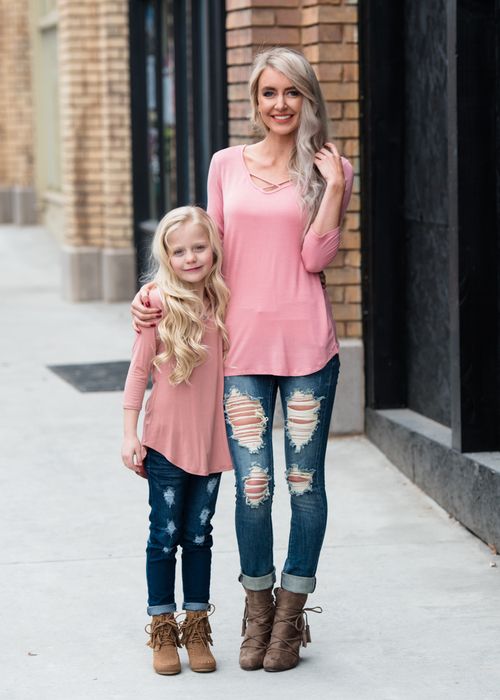 Little Girls Criss Cross Top, Matching Mommy and Me Outfits .